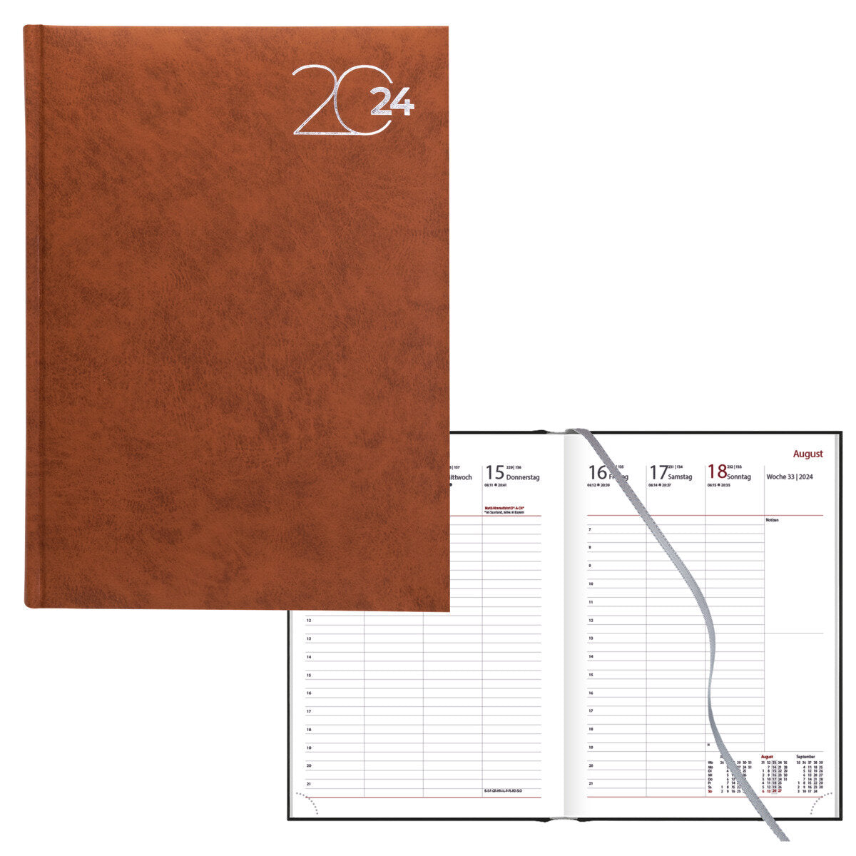 Idena Wochenkalender 2024 XL braun FSC-Mix