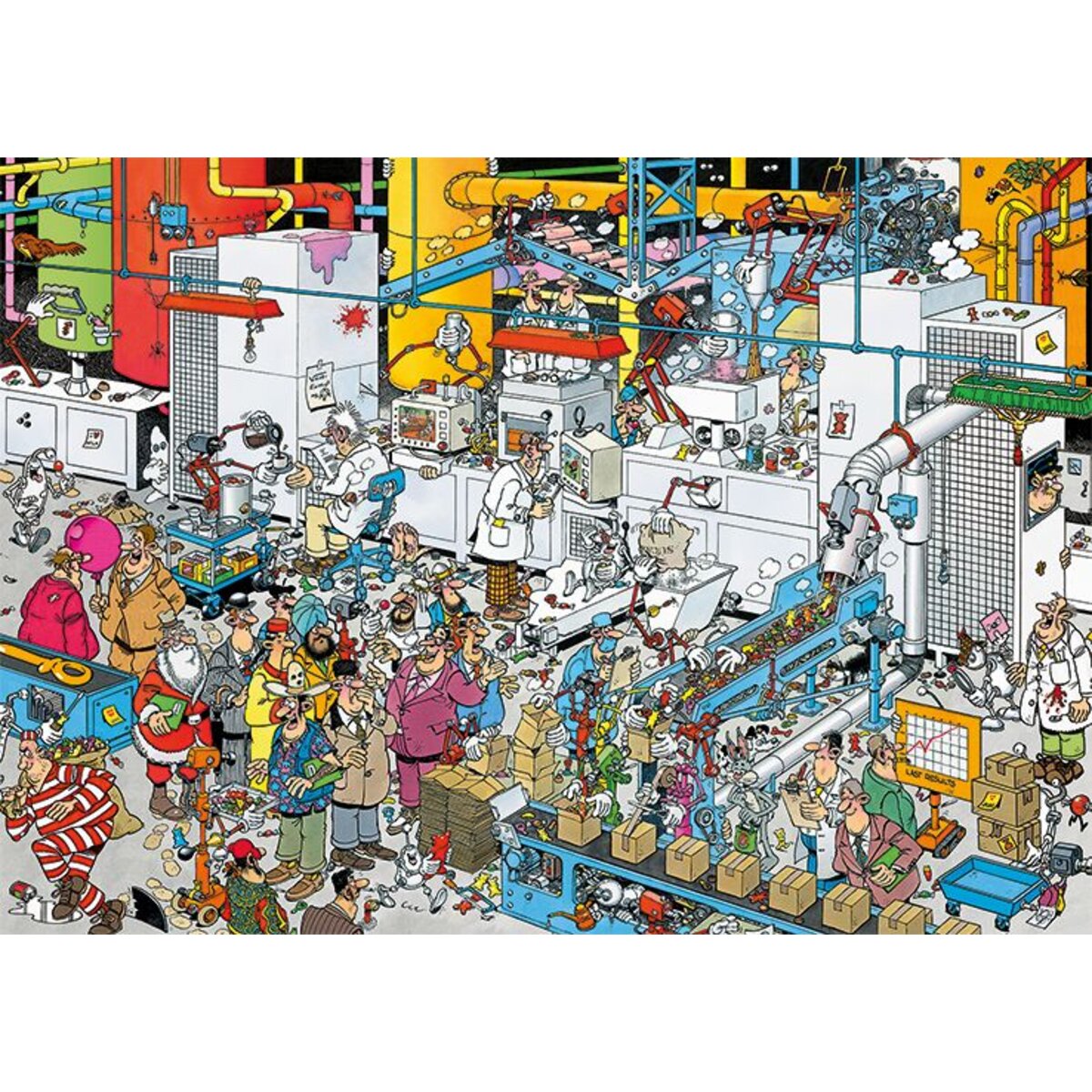 Jumbo Spiele Puzzle - Jan van Haasteren: Süßigkeiten Fabrik, 500 Teile