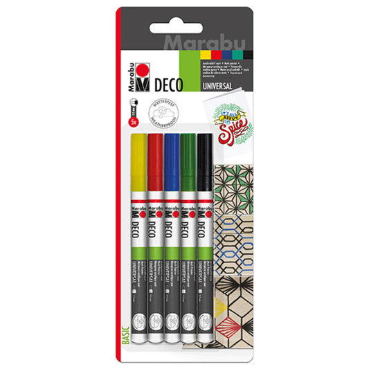 Marabu Deco Painter Basic 1-2 mm 5er