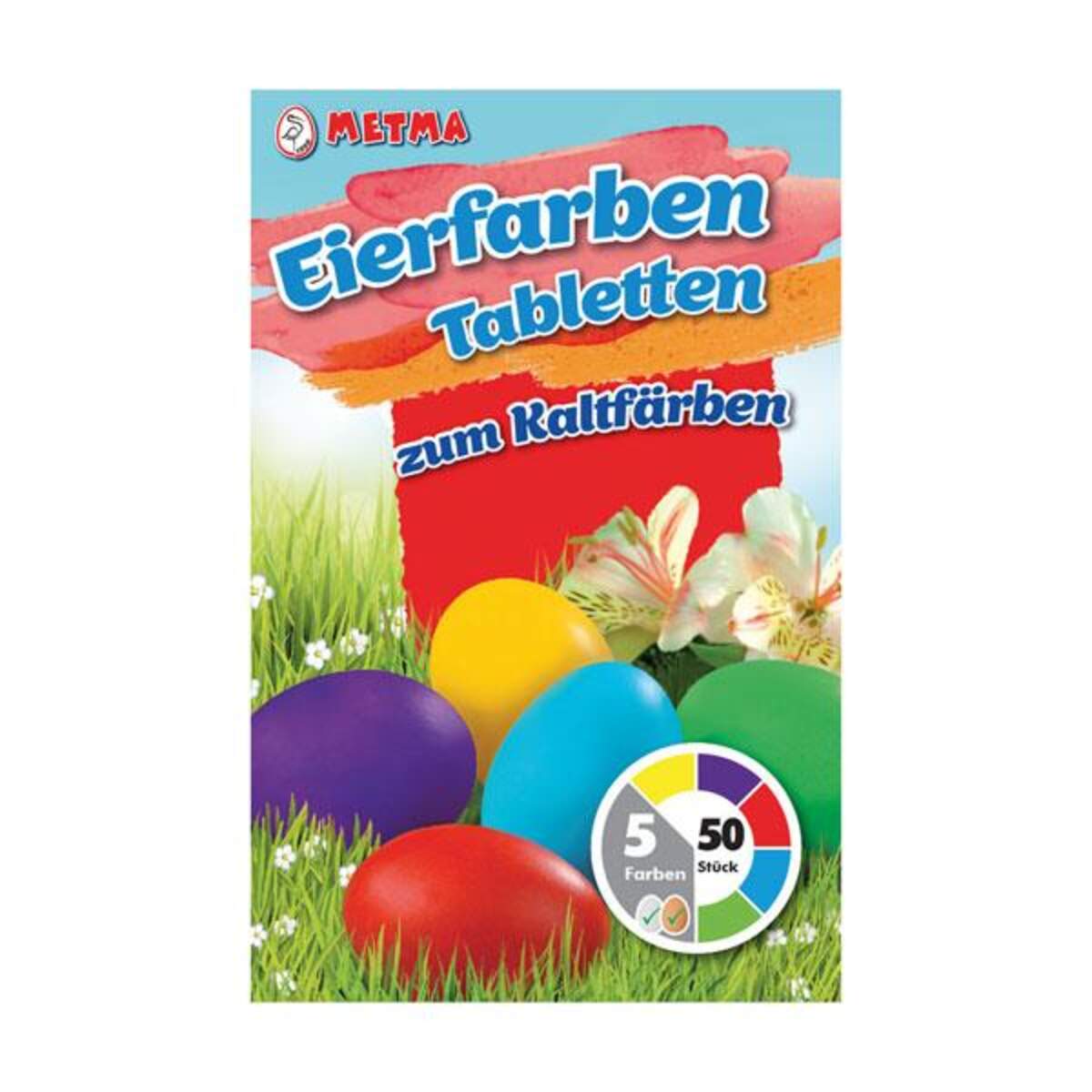 Metma Eierfarben Tabletten zum Kaltfärben, 5 Farben