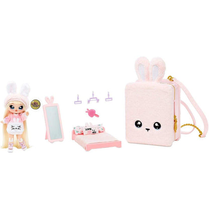 MGA Entertainment Na! Na! Na! Surprise 3-in-1 Backpack Bedroom Playset- Pink Bunny