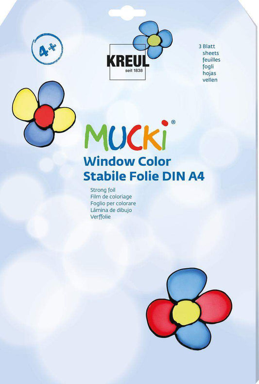 MUCKI Window Color Stabile Folie 3 Blatt DIN A4
