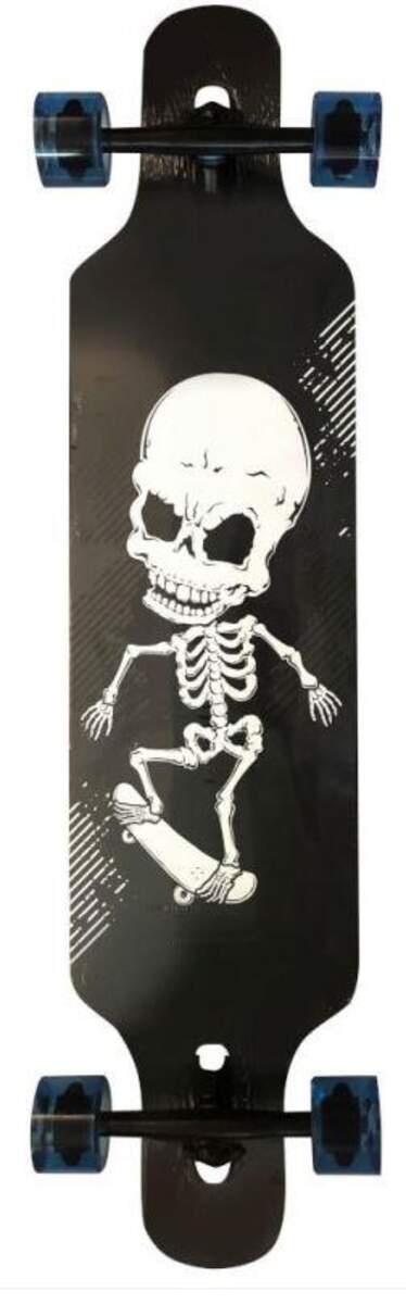 New Sports Longboard Skull / Skelett, 104 cm, ABEC 9