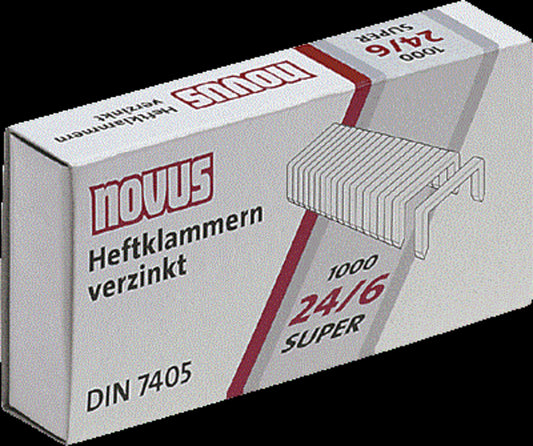 Novus Heftklammern 24/6, DIN Super, 1000 Stück