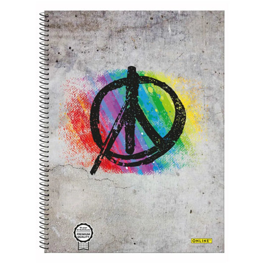 ONLINE Collegeblock Peace A4, 80 Blatt, kariert