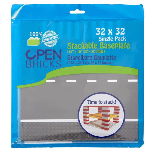 Open Bricks Stapelbare Bauplatte Gerade, 25,5 x 25,5 cm