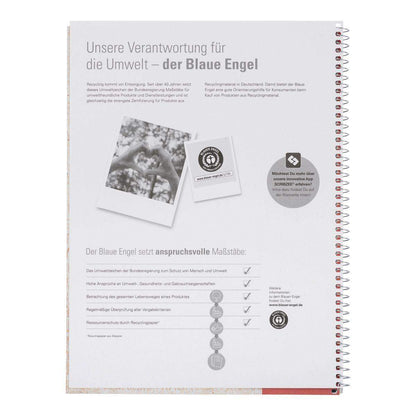 Oxford Recycling Collegeblock A4+, 80 Blatt, kariert mit Doppelrand, 90 g/m², 4fach gelocht, Optik Paper®