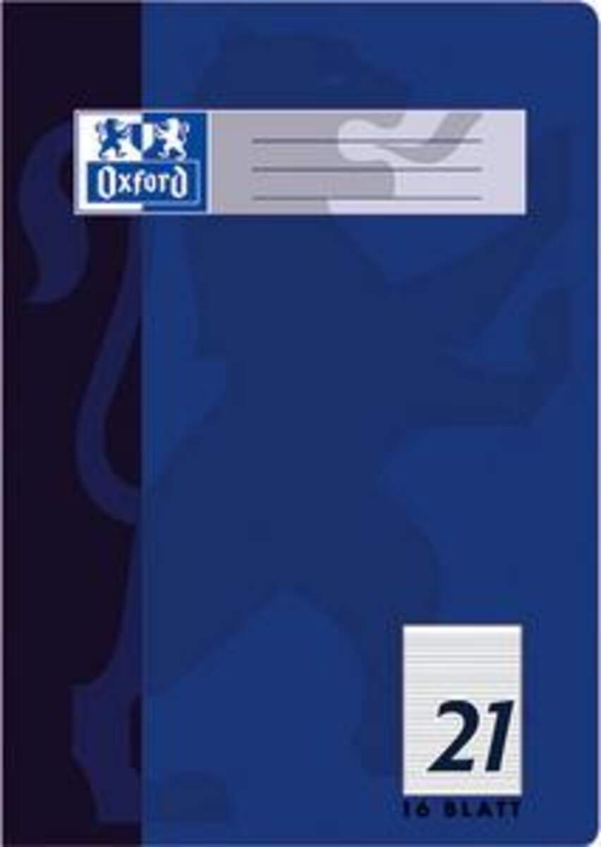 Oxford Schulheft A4, liniert, Lineatur 21, 16 Blatt, nachtblau