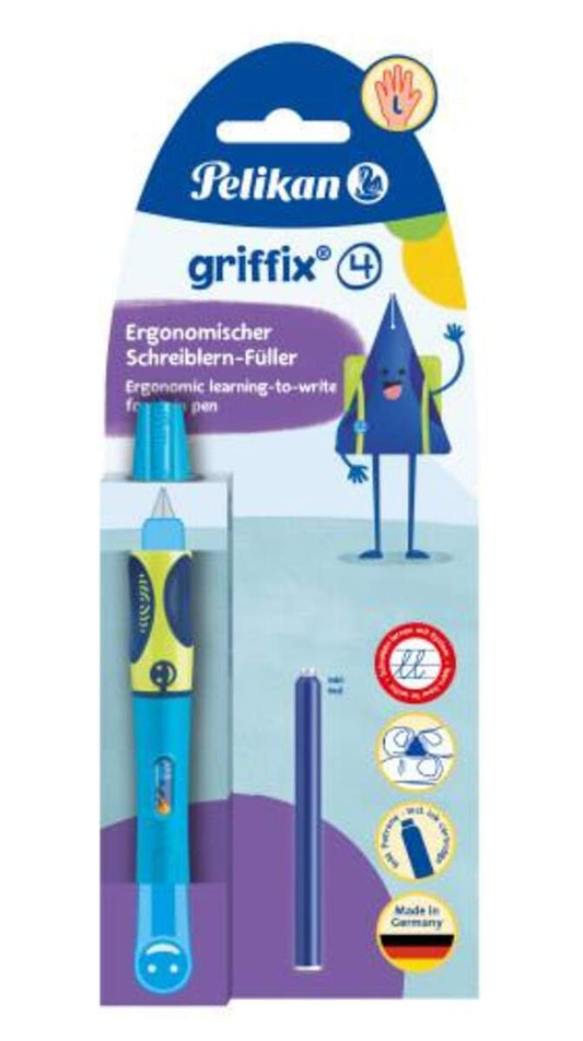 Pelikan griffix® Füller für Linkshänder, Neon Fresh Blue