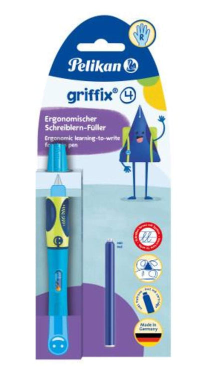 Pelikan griffix® Füller für Rechtshänder, Neon Fresh Blue