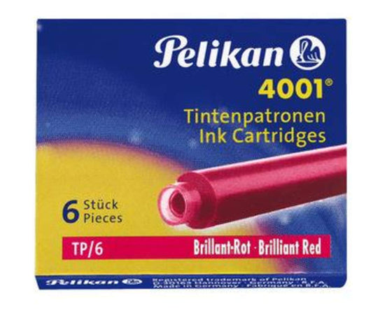 Pelikan Tintenpatrone 4001 TP/6, brillant-rot