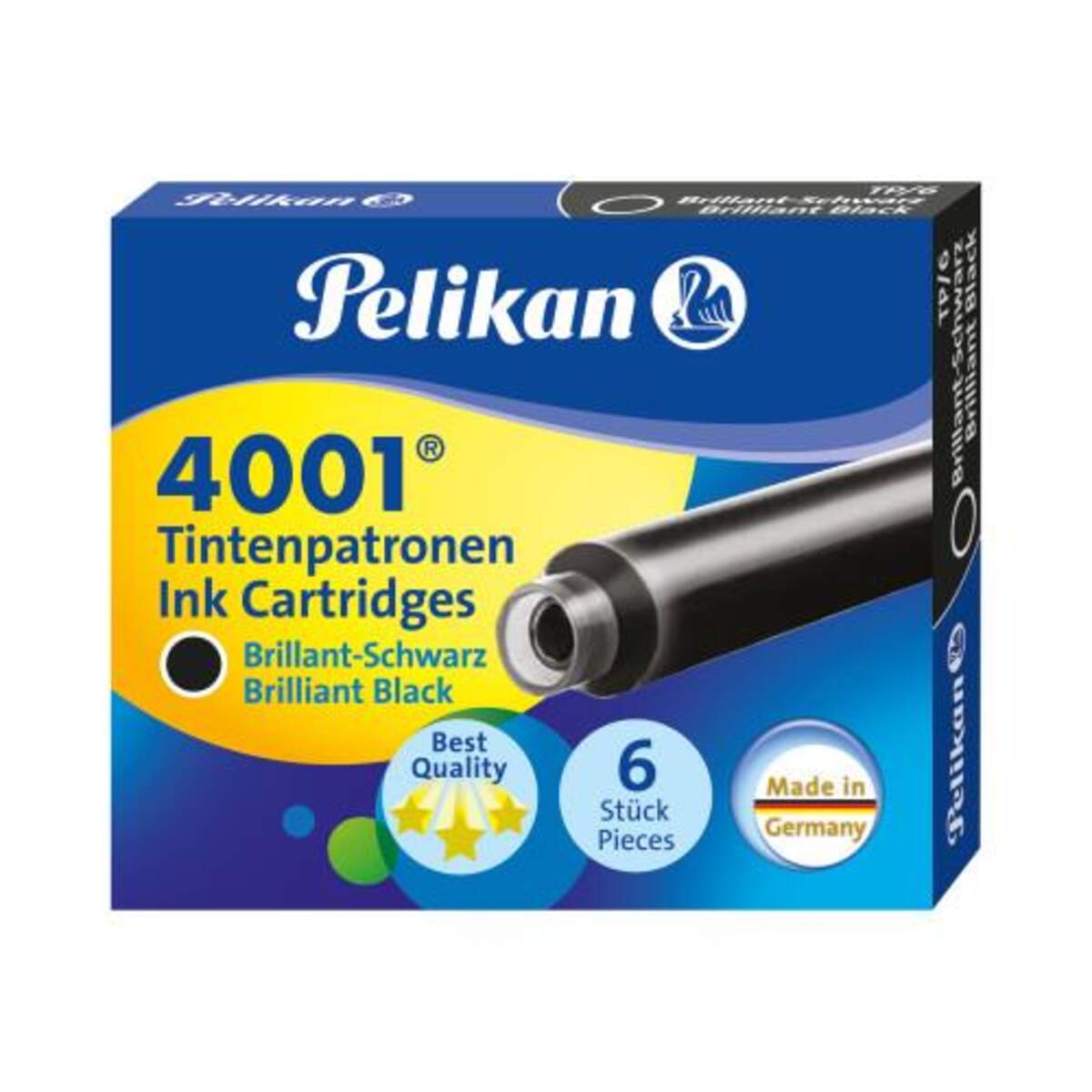 Pelikan Tintenpatrone 4001 TP/6, brillant-schwarz