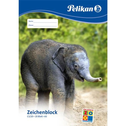 Pelikan Zeichenblock C3/20, A3, 20 Blatt, sortiert