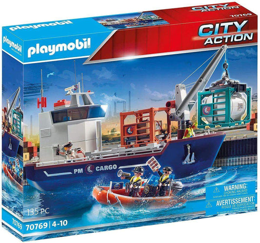 PLAYMOBIL® 70769 City Action Großes Containerschiff mit Zollboot