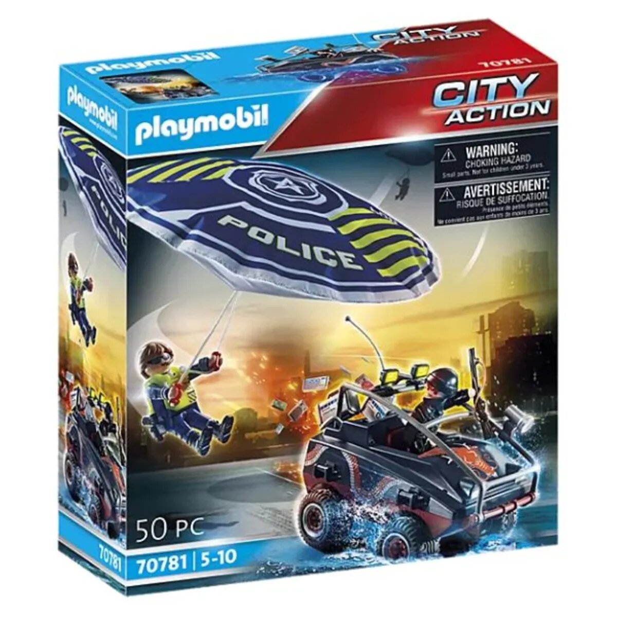 PLAYMOBIL® 70781 City Action - Polizei-Fallschirm: Verfolgung des Amphibien-Fahrzeugs