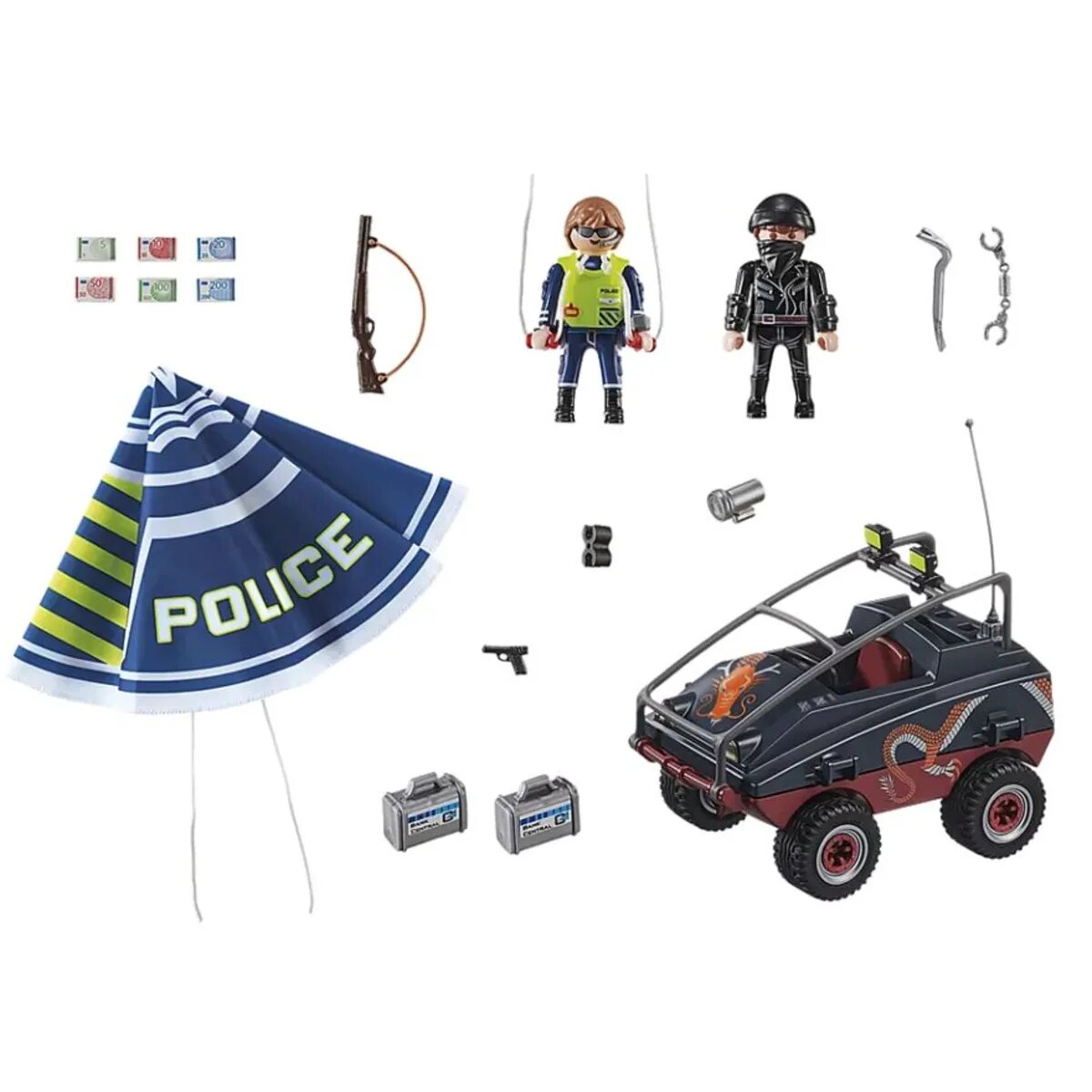 PLAYMOBIL® 70781 City Action - Polizei-Fallschirm: Verfolgung des Amphibien-Fahrzeugs