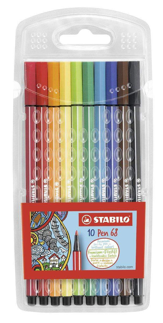 Premium-Filzstift - STABILO Pen 68 - 10er Pack - mit 10 verschiedenen Farben