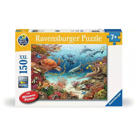 Ravensburger Kinderpuzzle ab 7 Jahren - Wieso? Weshalb? Warum? Meerestiere am Korallenriff - 150 Teile