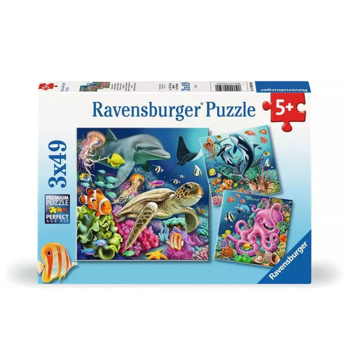 Ravensburger Kinderpuzzle Bezaubernde Unterwasserwelt, 3x49 Teile