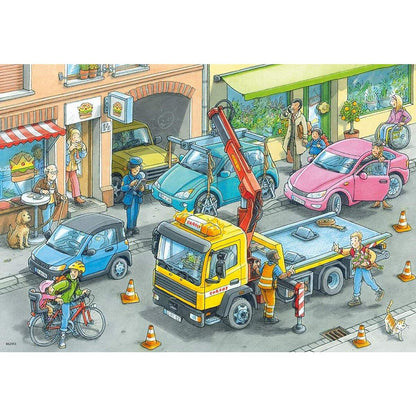 Ravensburger Müllabfuhr und Abschleppwagen.2 x 24 Teile