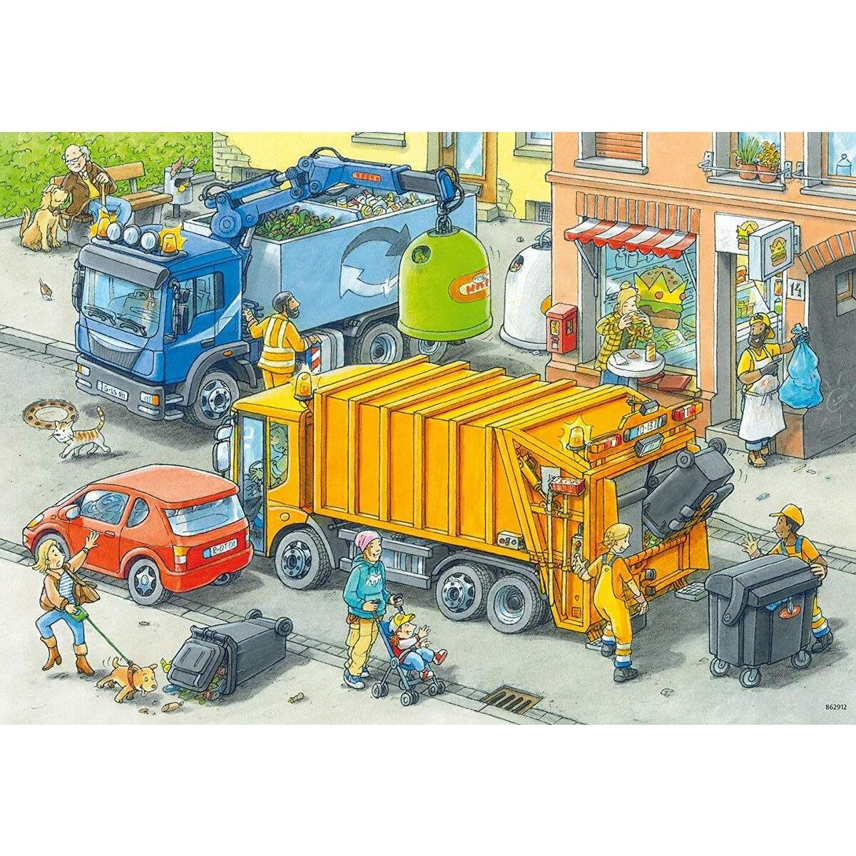 Ravensburger Müllabfuhr und Abschleppwagen.2 x 24 Teile