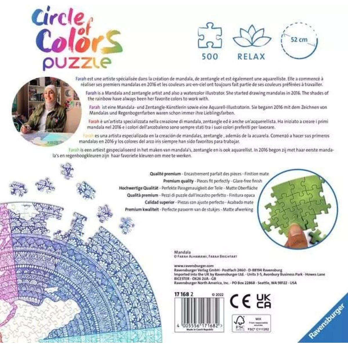 Ravensburger Puzzle - Circle of Colors - Mandala, 500 Teile