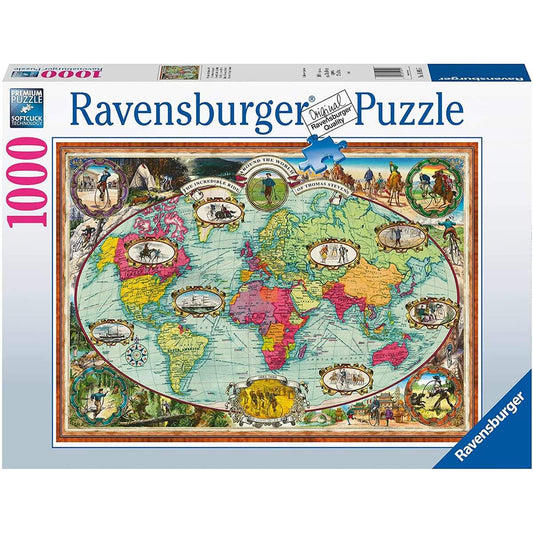Ravensburger Puzzle - Mit Fahrrad um die Welt, 1000 Teile