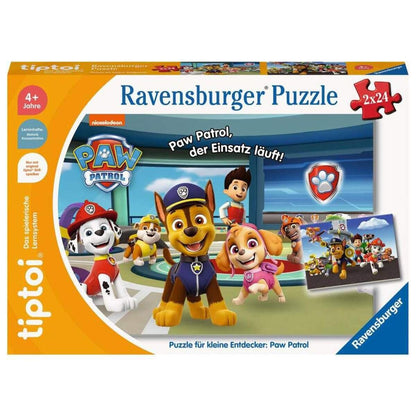 Ravensburger tiptoi® Puzzle für kleine Entdecker: Paw Patrol, 2 x 24 Teile