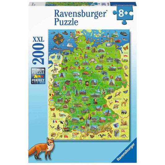 Ravensburger XXL Puzzle - Bunte Deutschlandkarte, 200 Teile