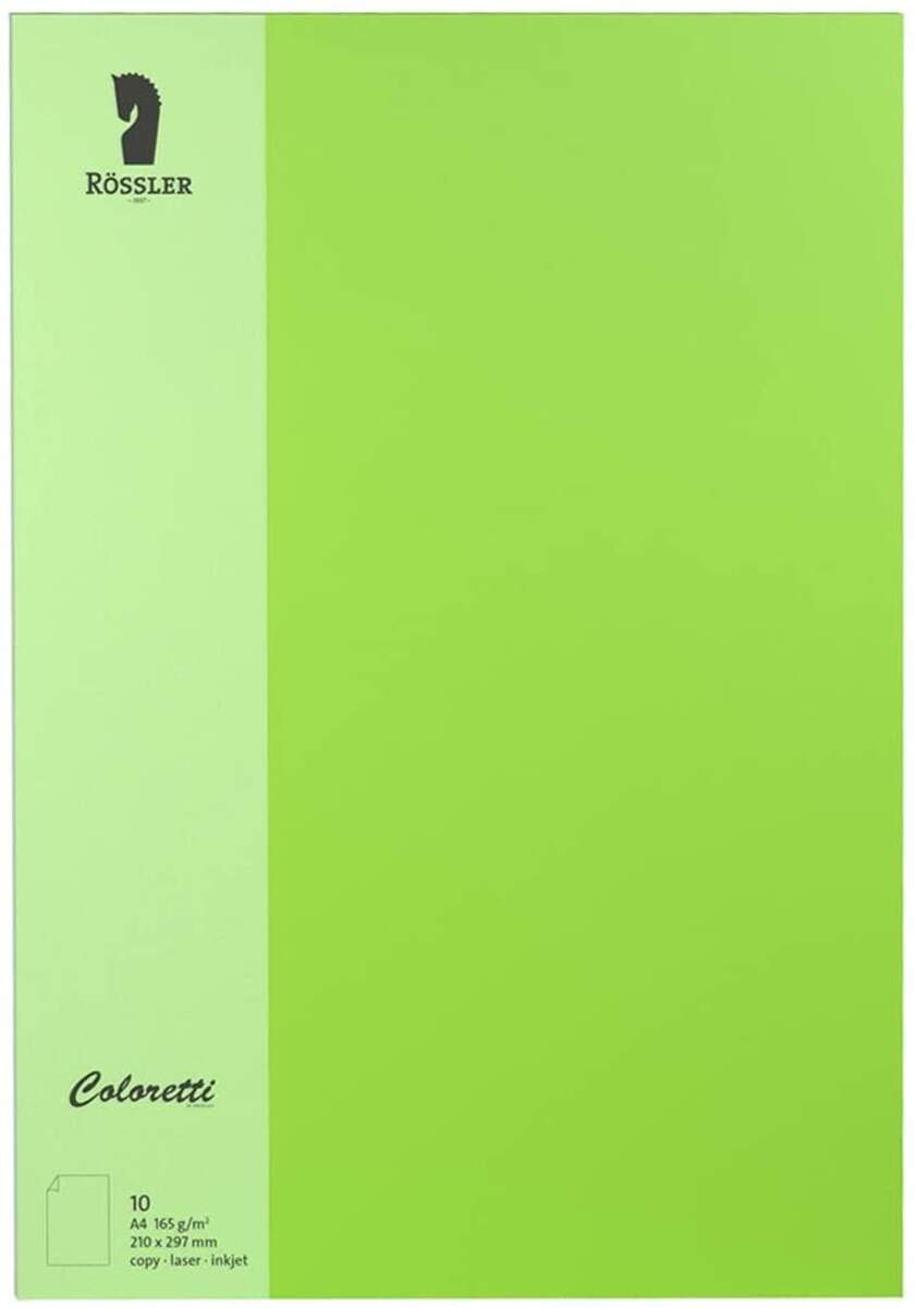 Rössler Coloretti Briefpapier, 165g/m², DIN A4, 10 Blatt, hellgrün