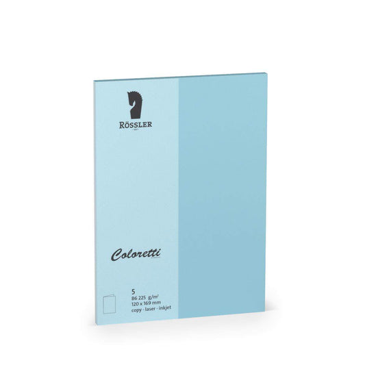 Rössler Coloretti Karte B6 hd Himmelblau 5er Set