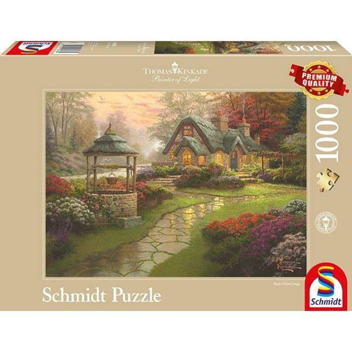 Schmidt Spiele Puzzle -  Thomas Kinkade Haus mit Brunnen, 1000 Teile