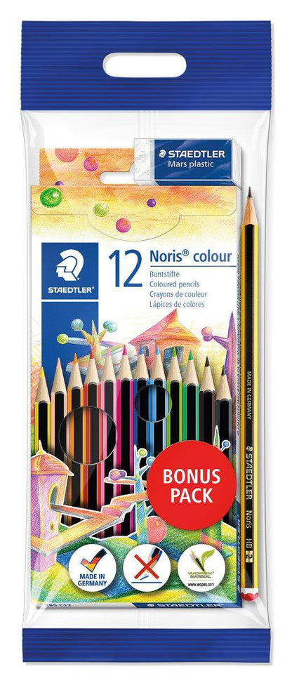 STAEDTLER® Farbstifte Noris Club 12 Stück inklusive Radierer und Bleistift