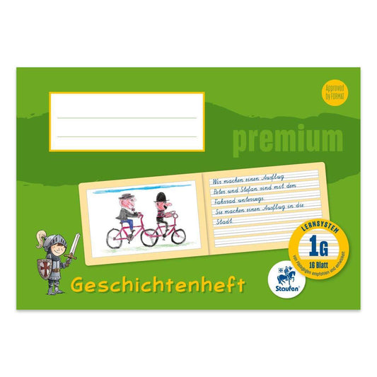 Staufen Premium Geschichtenheft Lin1G A5 quer 16 Blatt 90g/qm